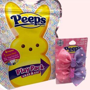 Peeps Activity/Sticker/Coloring Book + Claires Peeps Bunny Barrettes Set EASTER
